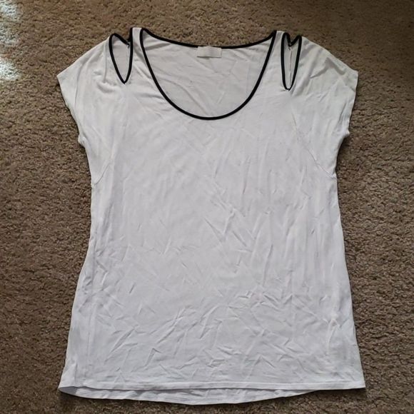 Zara Tops - Zara B&W Collection Cutout Tee sz L